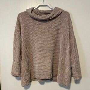 Liz Claiborne Women's Cowl Neck Sweater Size Medium Tan Cream